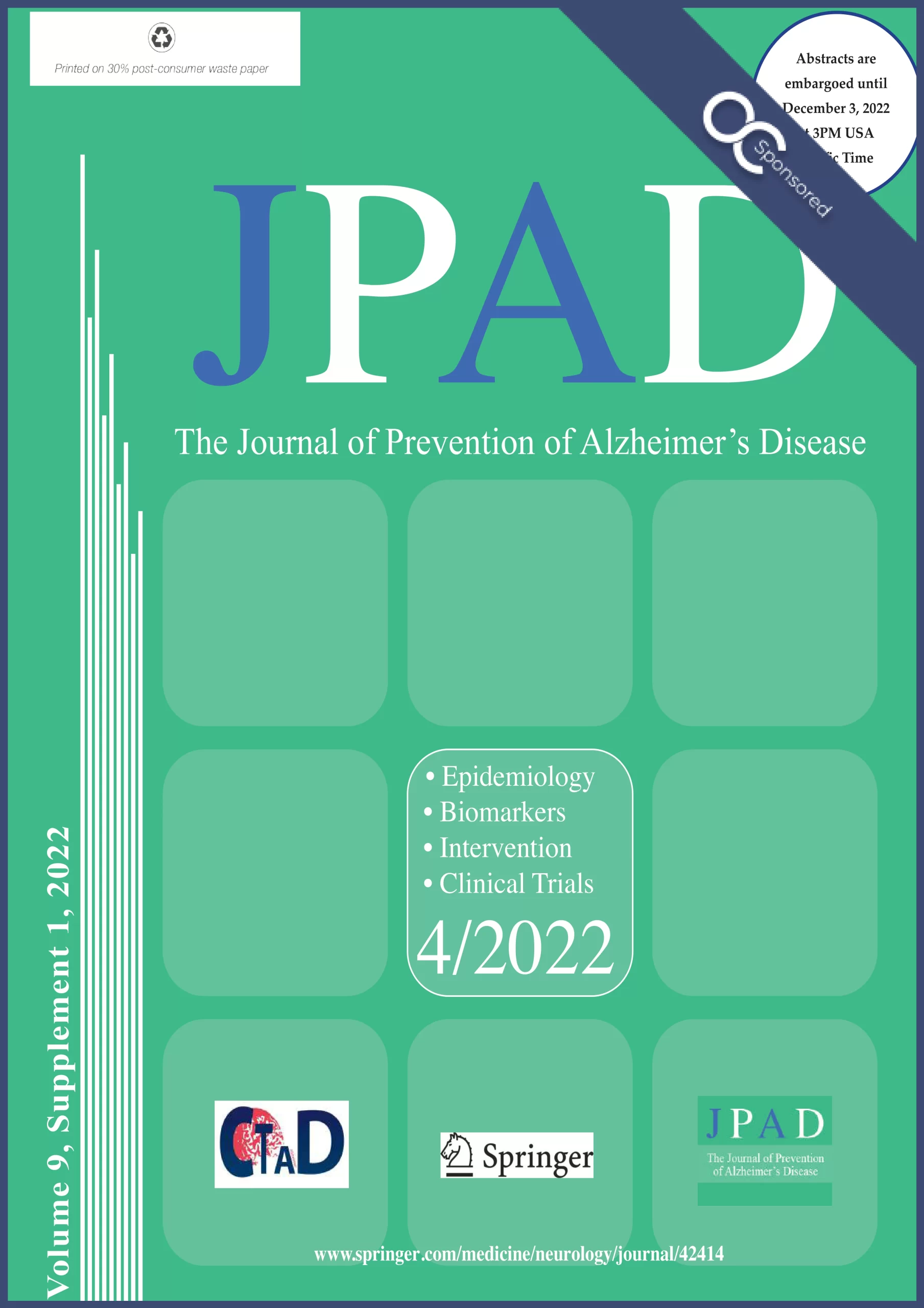 The journal of prevention of Alzheimer's Disease sponsored by Optoceutics