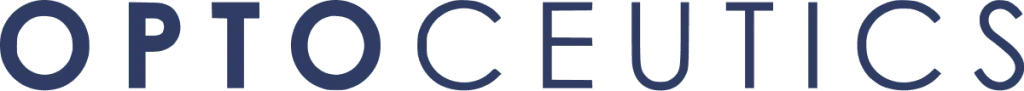 Optoceutics logo word mark blue
