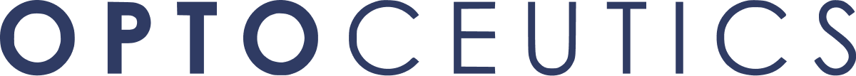 Optoceutics logo word mark blue